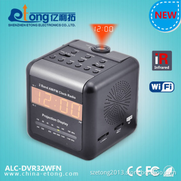 2014 New! IR Night Vision Radio Clock 600tvl IR Digital Color CCD Analog WiFi IP Camera